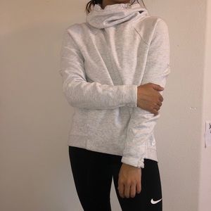 Heather White Nike Funnel Hoodie